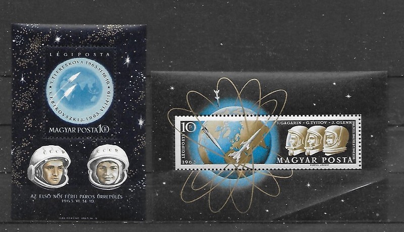Hungary Two Space Themed Souvenir Sheets as shown