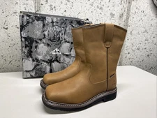 Men's Steel Toe Boots Waterproof Western Cowboy Camel Men's 10