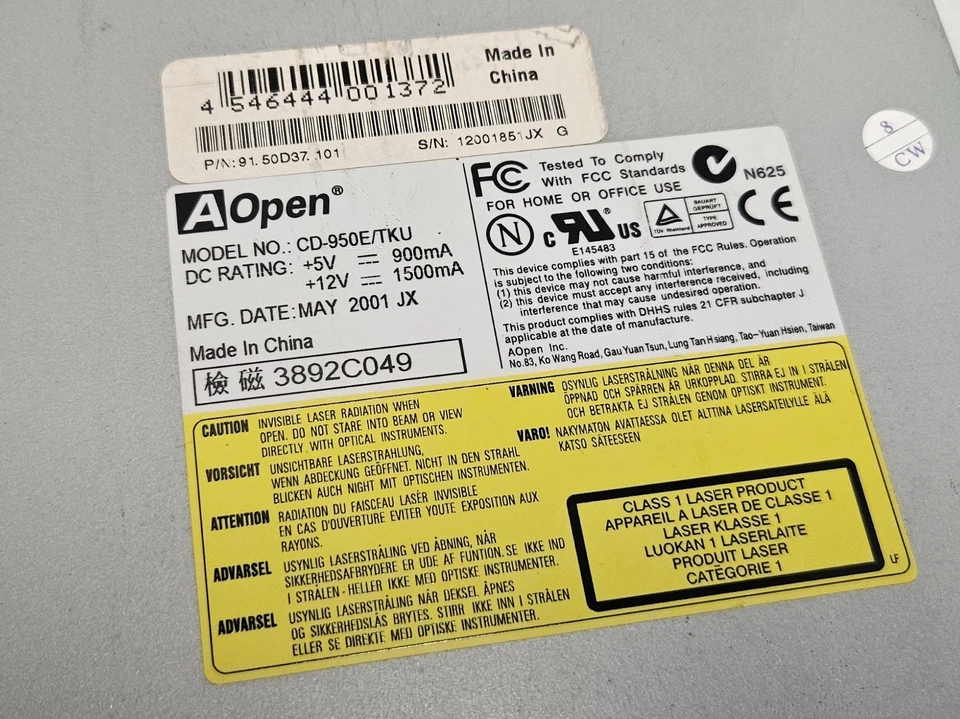 AOpen CD-950E/TKU, Vintage 50x SPEED ATAPI CD-ROM - TESTED AND WORKING! - Image 2 of 3