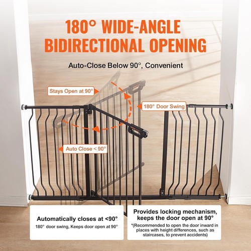 Baby Gate, 749-1468 mm Extra Wide, 762 mm High, Dog Gate for Stairs Doorways ... - Picture 8 of 15