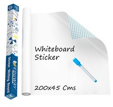 Whiteboard Sticker 45X200 cms Self Adhesive Wall Vinyl Whiteboard Sheet for D...