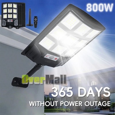 800W LED Solar Street Light Outdoor Commercial IP67 Dusk to Dawn PIR Sensor Lamp