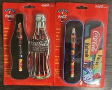 *NEW* LOT OF 2 Coca-Cola Ceramic Ball Point Pen With Collectors Tin (1996)