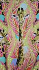 Neck For Days Giraffe Moonbeam Tula Pink By the yard x 43 in cotton Everglow