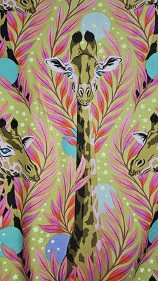 Neck For Days Giraffe Moonbeam Tula Pink By the yard x 43 in cotton Everglow