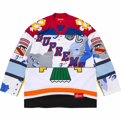 Maillot de hockey blanc à panneaux Supreme - Photo 1/2