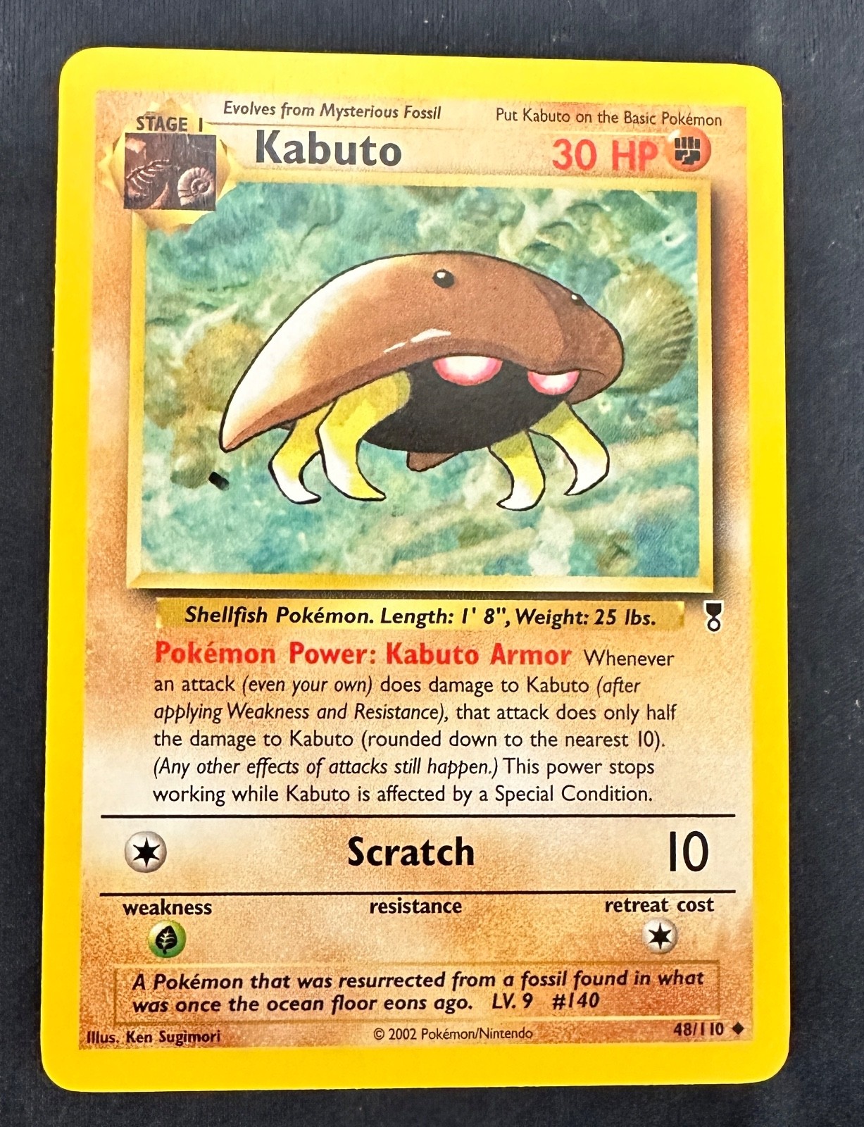 Pokémon 2002 LEGENDARY Collection KABUTO 48/110 NM - never played