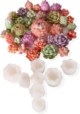 12PCS Succulent Flower Candle Molds Epoxy Resin Wax Mold Silicone Candle Moul...