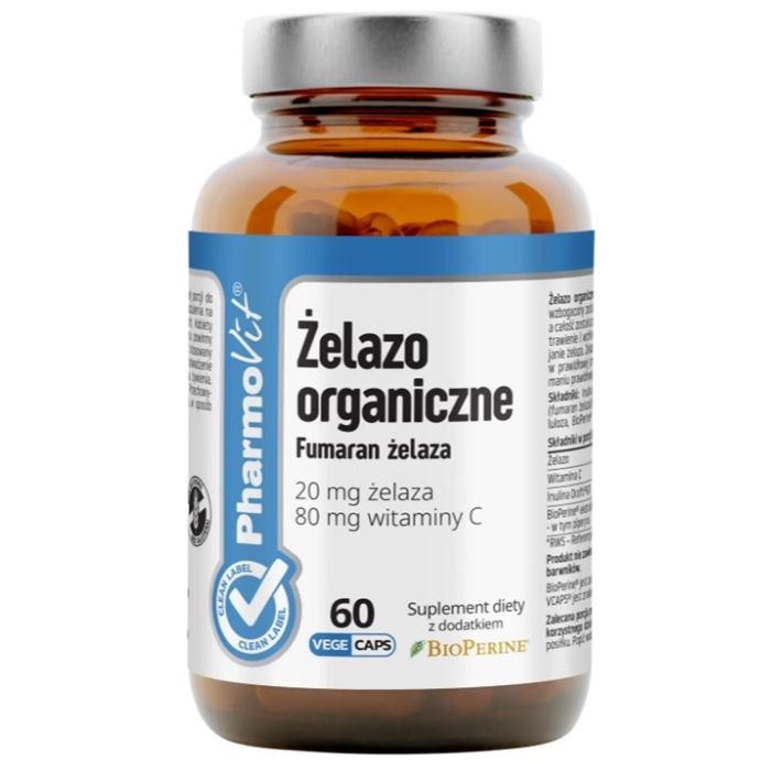 PharmoVit Organic Iron 20 mg capsules, 60 pcs.