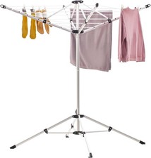 Indoor & Outdoor Portable Clothes Drying Rack W/ 4 Rotatable Arms Hangers 4 Legs