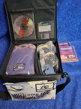 Iomega Zip 100 Plus External Drive Model Z100PLUS Set for Mac plus 2 Disc  Bag