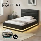 Artiss Bed Frame Queen Double King Single RGB LED Gas Lift Base Storage LUMI