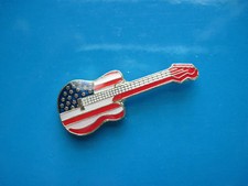 AMERICAN FLAG PATRIOTIC Guitar - hat pin , tie tac , lapel pin GIFT BOXED