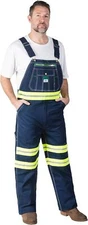 Liberty Men's Hi-Vis Bib Coverall Denim Blue Orange