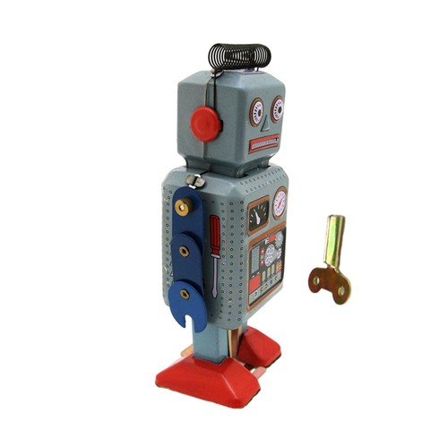 Wind Up Tinplate Toy Vintage Walking Robot for Girls Teens - Picture 5 of 9