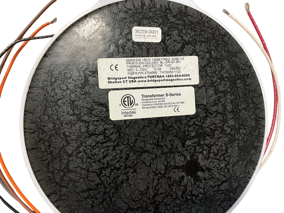 Transformador de aislamiento ISO-Puck Bridgeport Magnetics 0-220V a 0-120V 12.5A S-Ser Foto 4 de 4