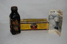 Vintage Hires Root Beer Syrup Bottle, Original Box & Recipe Pamphlet.
