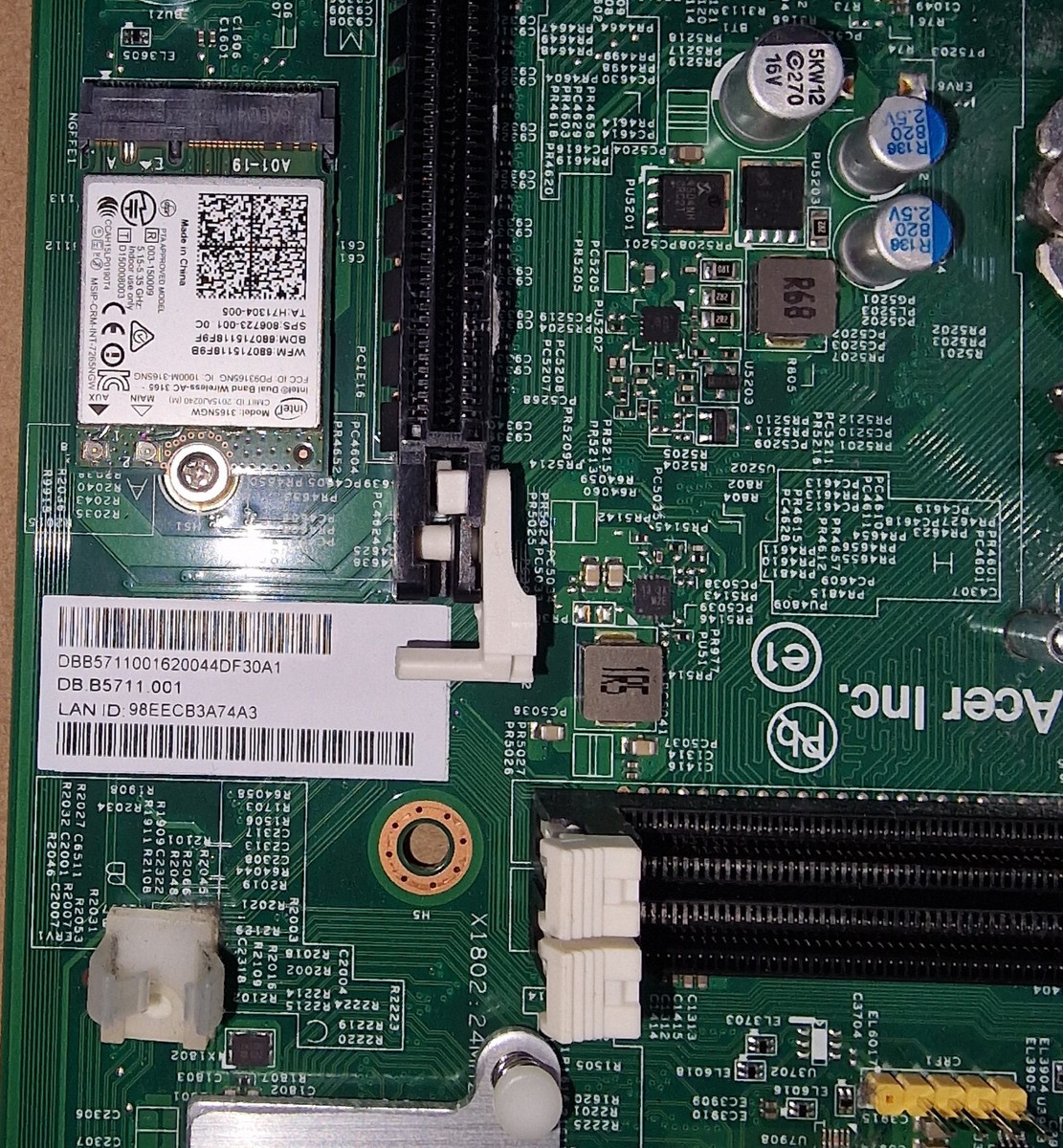 아리 ACER TC-780 ATC-780 XC-780 motherboard DB.B5711.001 - Wifi card