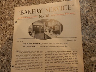 KITCHENALIA  1950  BAKERS BAKING  RECIPE SHEET BAKE OFF INTEREST PUFF PASTRY 