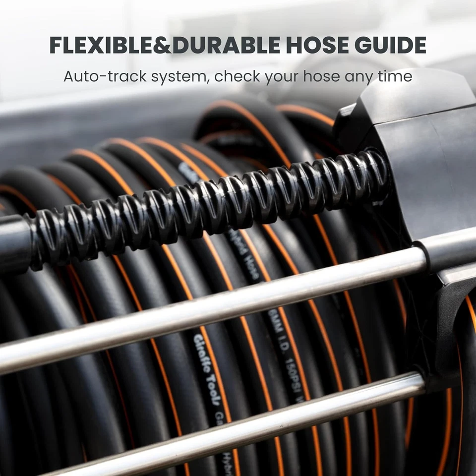 Giraffe Tools Stainless Steel Garden Hose Reel Heavy Duty with 5/8" x 100ft Hose - Image 4 of 4