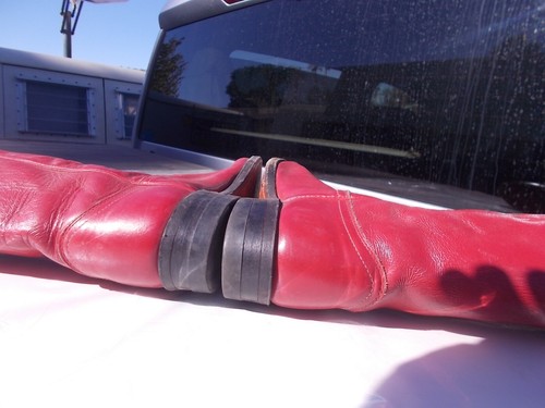 Vintage RED Justin Roper Style L 3055 Western Cowboy Cowgirl Boots Ladies sz 5 B - Picture 7 of 10