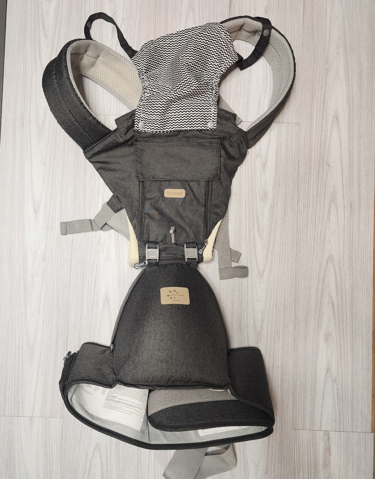 Fruiteam Baby Carrier Newborn-Toddler 6-in-1 Baby Carrier with Waist Stool OS-image