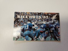 RS20 Rice University 1982 Football Pocket Schedule Card - Lone Star Light