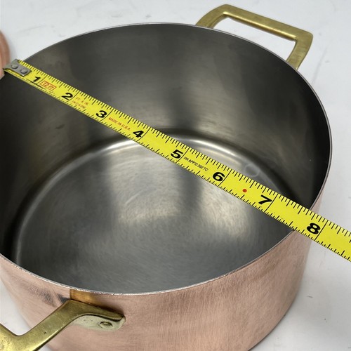 Paul Revere Limited Edition Copper 2 Quart Casserole Pan W/Lid Brass Handle - Picture 21 of 22