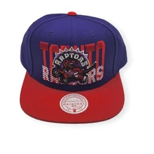 Mitchell & Ness Toronto Raptors Cross Check Purple/Red Adjustable Snapback