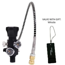 DIN Valve 4500psi HPA Tank Valve M18*1.5 with 22-inch-long hose w/ whistle