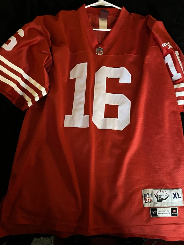 Camiseta deportiva roja Reebok NFL THROWBACKS Joe Montana 49ers Foto 2 de 2