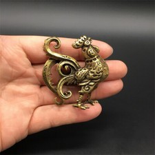 Brass Rooster Antique Cock Mini Statue Figurine Home Decor Collectible Gift
