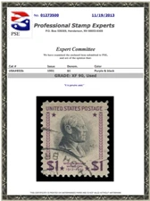 #832b Used, USIR Watermark, PSE Graded 90, Cert #  01273500