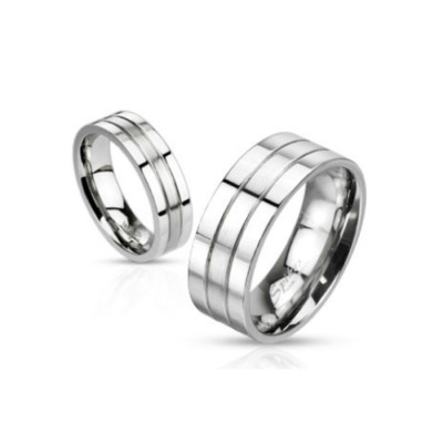 Anello Zirconia Matrimonio Fascia Acciaio Inox Unisex Donna Uomo - Foto 4