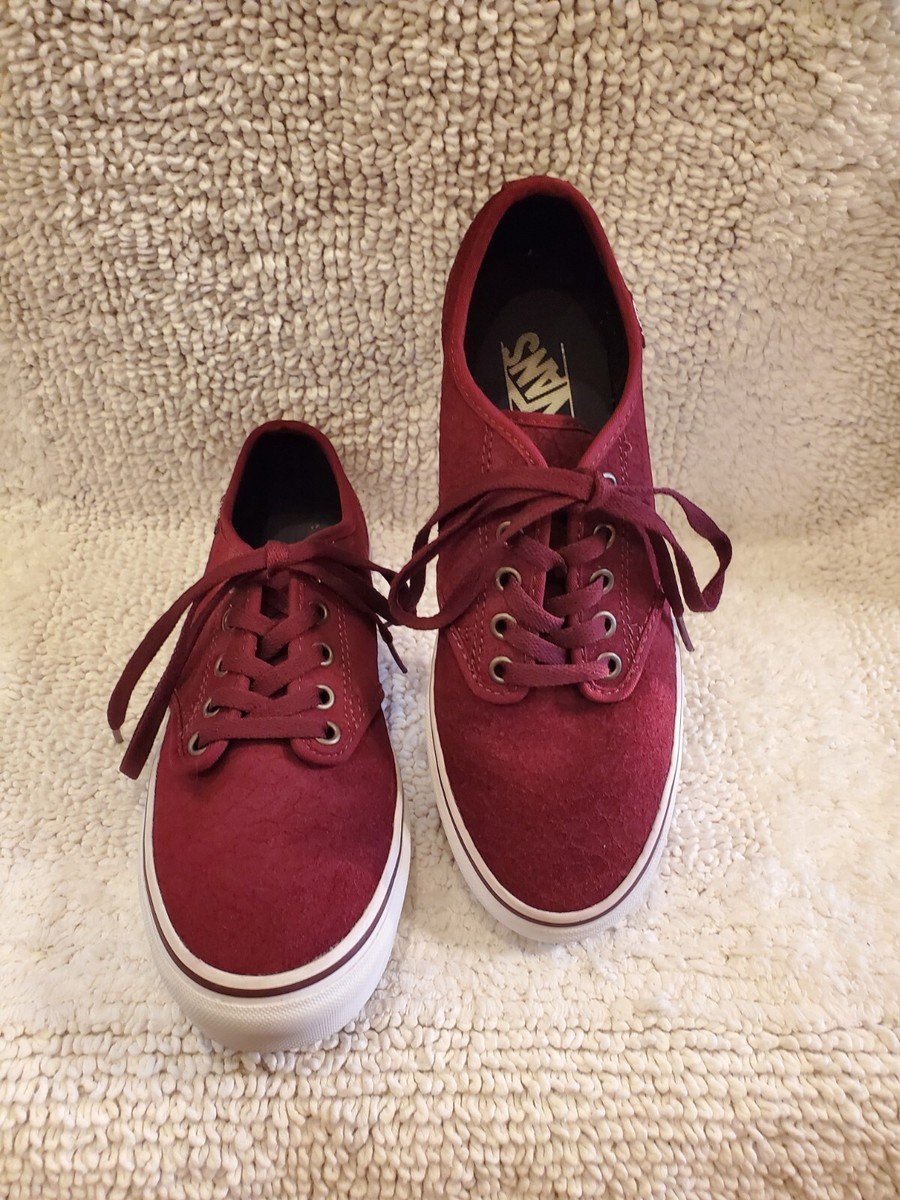 Vans Off the Wall Skate Lace Up Suede Maroon Burgandy Womens