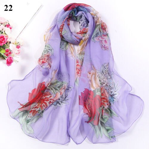 Long Soft Chiffon Scarf Plain Sheer Wrap Shawl Womens Large Stole Neck Scarves♧ - Picture 61 of 93