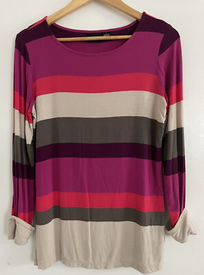 Tribal Clothing Brand Stripe Top Pullover Long Sleeves Women s Size Small