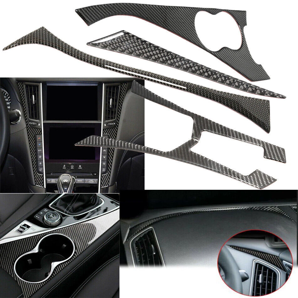 Real Carbon Fiber Interior Accessories Kit Cover For Infiniti Q50