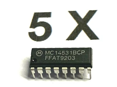 MC14531BCP, wie CD4531BE, 12 Bit Parity Tree, 13 Eing, 1 Ausg,DIL16,Mot. 5 Stück - Bild 1 von 3