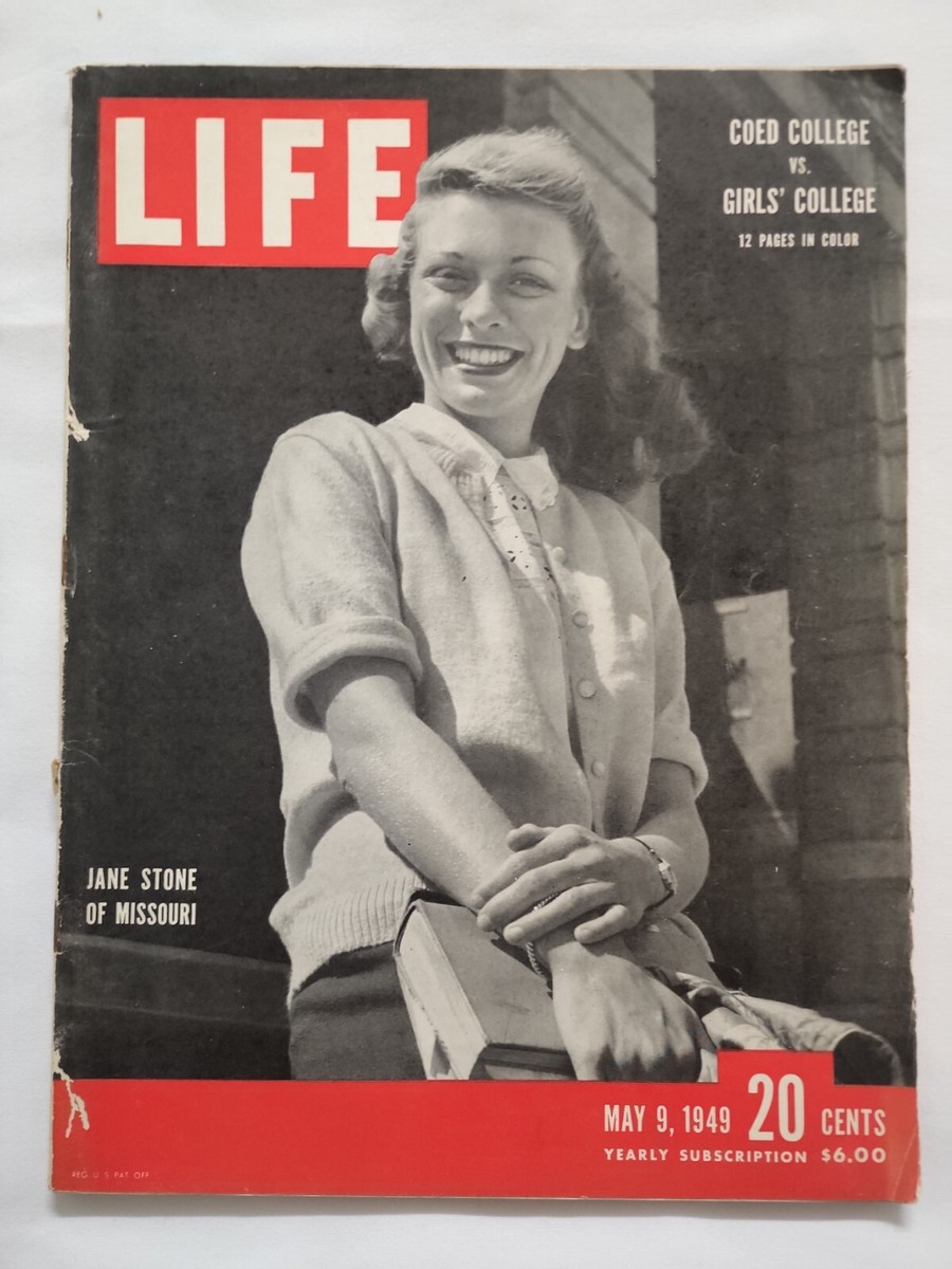 1949 May LIFE Magazine Coed vs Girl's College Jane Stone of Missouri  (MH209-2)