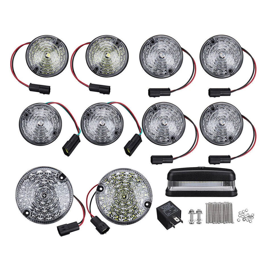 12Pcs Clear Full LED Light Upgrade Lamp Kit For Land Rover Defender 90 110 130 - Image 2 of 4