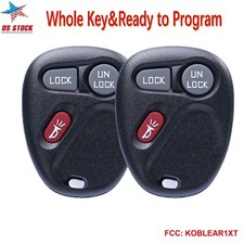 2 For 2001 2002 Chevy Suburban Silverado Tahoe 1500 2500 3500 Remote Car Key Fob