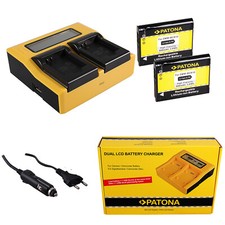 2x Batteria Patona + caricabatteria rapido DUAL LCD per Panasonic Lumix DMC-LF1
