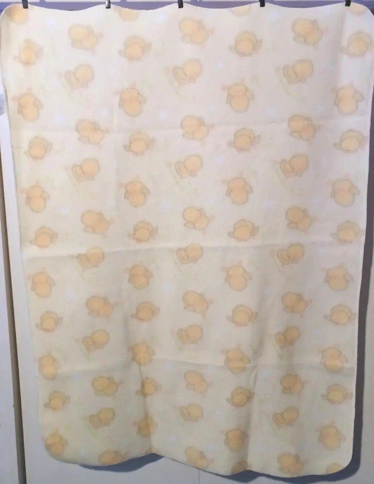 Cobertor de bebê Yellow Ducks Small Wonders lã macia 29 x 40 vintage - Imagem 3 de 4