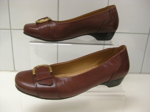 HOTTER SHOES 4 37 courts buckle leather VIOLET brass low comfort slip on - Picture 3 of 11