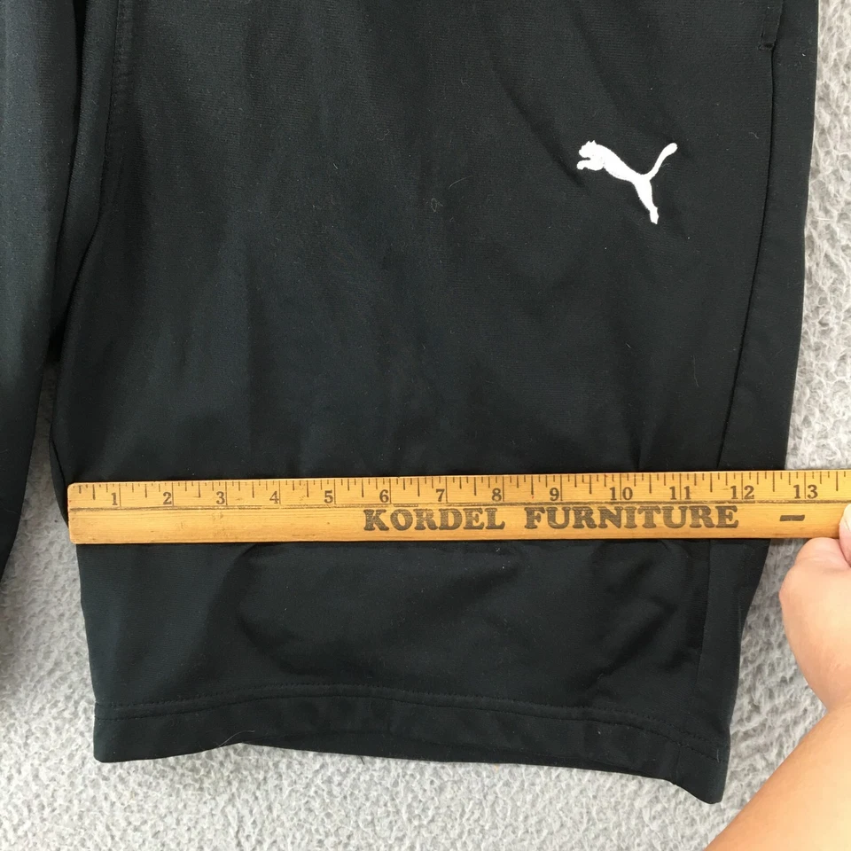 Pantalones Cortos Carga Puma Para Hombre Medianos Negros Poliéster Tiro Alto Cintura Elástica Frente Plano Foto 3 de 4