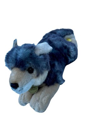 Miyoni By Aurora Plush Wolf 18'' Long Soft Stuffed Animal Toy Gray Cream