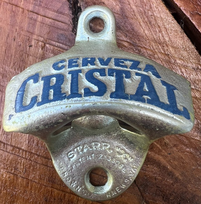 NOS Cerveza Cristal STARR X Wall Mount Bottle Opener Beer Breweriana