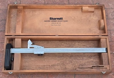 Starrett 26'' Model 254 E & M Master Vernier Height Gage with Wood Case AWESOME!