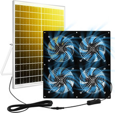 Solar Exhaust Fan for Chicken Coop Powered Fan with 25W Solar Panel 4-Pack H